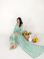 Tawakkal Fabrics(Rubai)3Piece Unstitched Embroidere Slub Lawn D-3828 - Image 2
