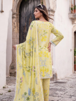 AlZohaib COCO CORDS 3Piece Printed Unstitched Lawn Suit Lemon - Image 3