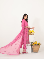 Tawakkal Fabrics(Rubai)3-Piece Unstitched Embroidered Slub Lawn D-3826 - Image 3
