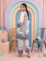 RegaliaTextile Coccon Basic Unstitched 2Pc Printed Lawn Blue & White - Image 4