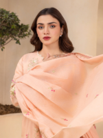 Zellbury 3-Piece Unstitched Embroidered Lawn Peach WUS26E30714 - Image 2