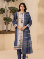 Zellbury 3-Piece Unstitched Printed Lawn Suit Adratic Blue