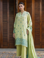 Zellbury 3-Piece Unstitched Jacquard Lawn Suit Lemon Yellow
