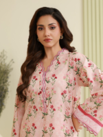 Zellbury 2-Piece Unstitched Printed Lawn Peach WUS26E20744 - Image 2
