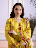 Zellbury 3-Piece Unstitched Embroidered Lawn Olive Green WUS26E30441 - Image 2
