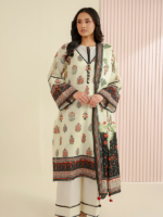 Zellbury 3-Piece Unstitched Printed Lawn Beige WUS26X31011 - Image 2