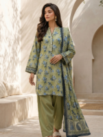 Zellbury 3-Piece Unstitched Printed Lawn Green WUS26E30580 - Image 2