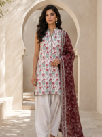 Zellbury 3-Piece Unstitched Printed Lawn Off White WUS26X30885 - Image 2