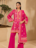 Zellbury 3-Piece Unstitched Printed Lawn Suit Pink