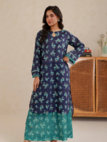 Zellbury 2-Piece Unstitched Printed Lawn Aqua Blue