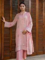 Zellbury 3-Piece Unstitched Jacquard Lawn Suit Tea Pink