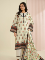 Zellbury 3-Piece Unstitched Printed Lawn Suit Beige