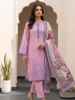 Zellbury 3-Piece Unstitched Printed Lawn Suit Pink