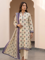 Zellbury 3-Piece Unstitched Printed Lawn Off White WUS26X38065 - Image 2