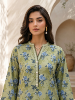 Zellbury 3-Piece Unstitched Printed Lawn Green WUS26E30580 - Image 3