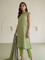 Zellbury 3-Piece Unstitched Printed Lawn Green WUS26X31086 - Image 3