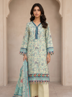 Zellbury 3-Piece Unstitched Printed Lawn Sky Blue WUS26X31022 - Image 2