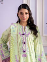 Zellbury 3-Piece Unstitched Embroidered Lawn Sage Green WUS26E30506 - Image 3