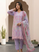 Zellbury Signature 3-Piece Unstitched Embroidered Lawn Lilac WUS25E30614 - Image 3