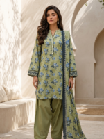 Zellbury 3-Piece Unstitched Printed Lawn Green WUS26E30580