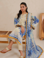 Zellbury 3-Piece Unstitched Embroidered Lawn Off-White WUS26E30705 - Image 3