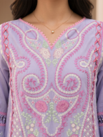 Zellbury Signature 3-Piece Unstitched Embroidered Lawn Lilac WUS25E30614 - Image 4