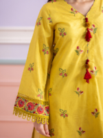 Zellbury 3-Piece Unstitched Embroidered Lawn Olive Green WUS26E30441 - Image 4