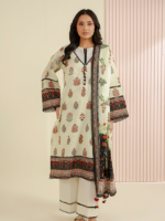 Zellbury 3-Piece Unstitched Printed Lawn Beige WUS26X31011 - Image 4