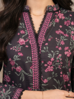 Zellbury 3-Piece Unstitched Printed Lawn Black WUS26X30816 - Image 4