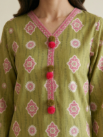 Zellbury 2-Piece Unstitched Embroidered Lawn Olive Green WUS26E20673 - Image 4