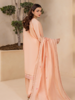 Zellbury 3-Piece Unstitched Embroidered Lawn Peach WUS26E30714 - Image 3