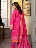 Zellbury 3-Piece Unstitched Embroidered Lawn Dark Pink WUS26E30502 - Image 5