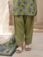 Zellbury 3-Piece Unstitched Printed Lawn Green WUS26E30580 - Image 5