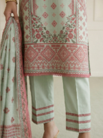 Zellbury 3-Piece Unstitched Printed Lawn Mint Green WUS26X31008 - Image 5