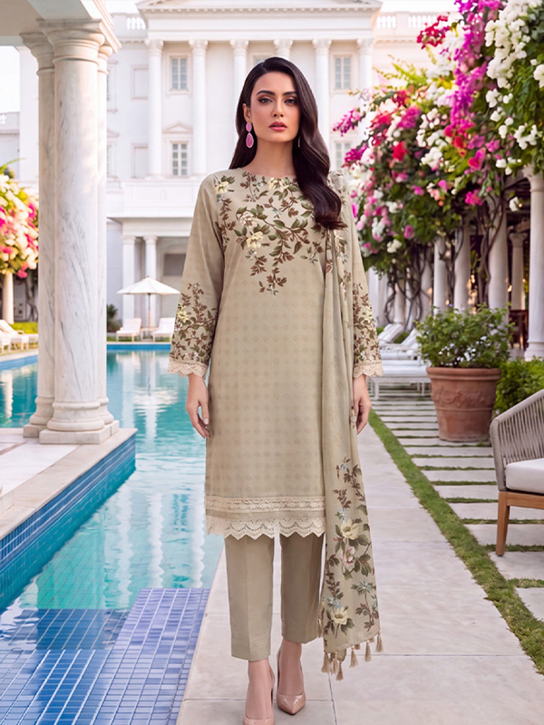 AlZohaib Colors Digital Printed Unstitched Lawn Collection Sand