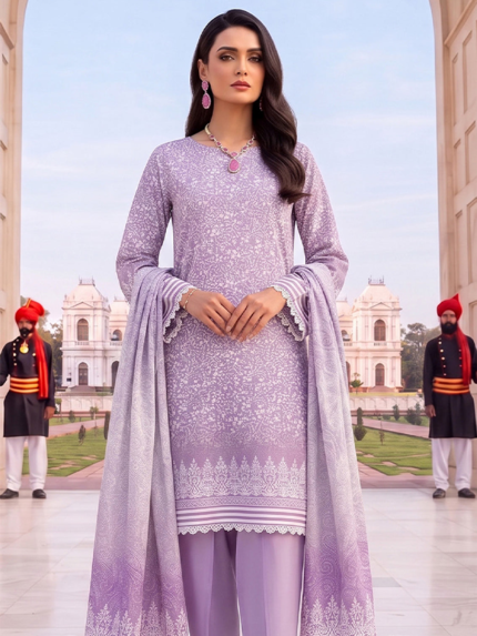 AlZohaib Colors Digital Printed Unstitched Lawn Collection Lilac