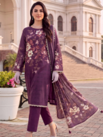 AlZohaib Colors Digital Printed Unstitched Lawn Collection Plum