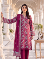 Al Zohaib (Colors) 3-Piece Unstitched Printed Lawn  Magenta - Image 2