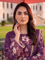 Al Zohaib (Colors) 3-Piece Unstitched Printed Lawn Plum - Image 2