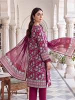 Al Zohaib (Colors) 3-Piece Unstitched Printed Lawn  Magenta - Image 3